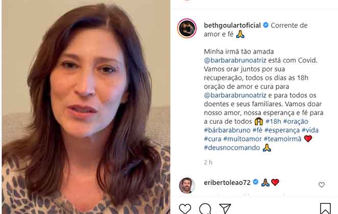 Beth Goulart fala da internação da irmã, Bárbara Bruno