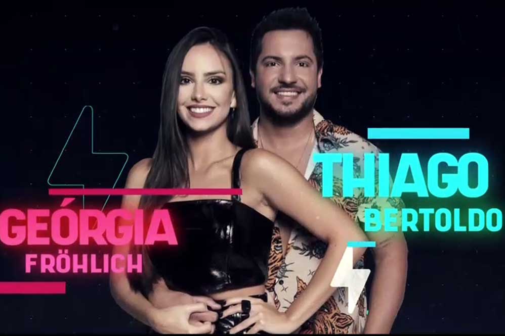 Thiago Bertoldo, da dupla Thaeme & Thiago, ao lado da companheira Geórgia Fro?hlich, atriz e jornalista: competitivos