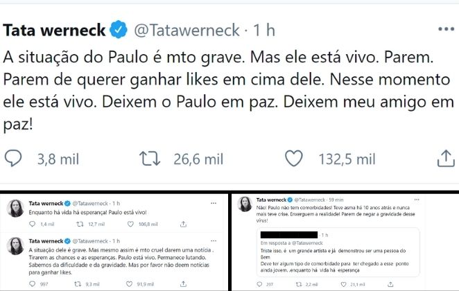 Tatá Werneck faz desabafo após notícias falsas sobre Paulo Gustavo