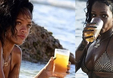 Rihanna Curte O Ver O De Biqu Ni E Copinho Na M O Ofuxico