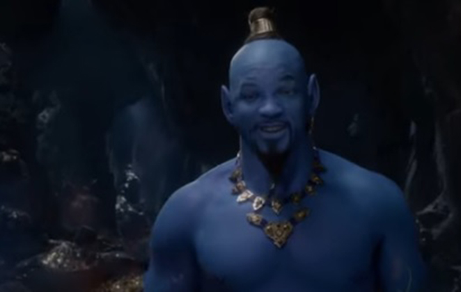 Web reage ao ver Will Smith todo azul em trailer de Aladdin - OFuxico