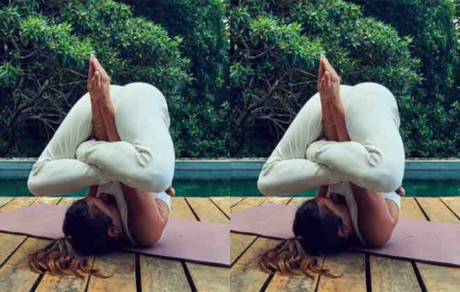 Foto: Isis Valverde mantém prática de yoga durante a gravidez e