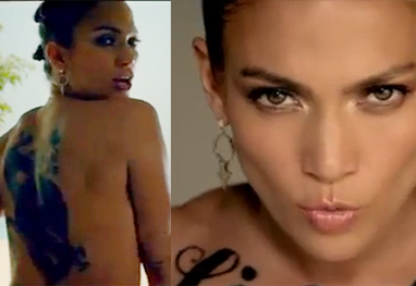 Jennifer Lopez faz topless e exibe tatuagens falsas em novo clipe