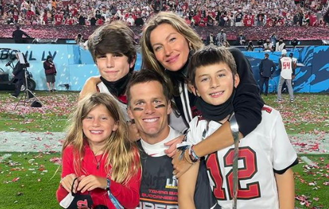Gisele Bundchen, Tom Brady e filhos