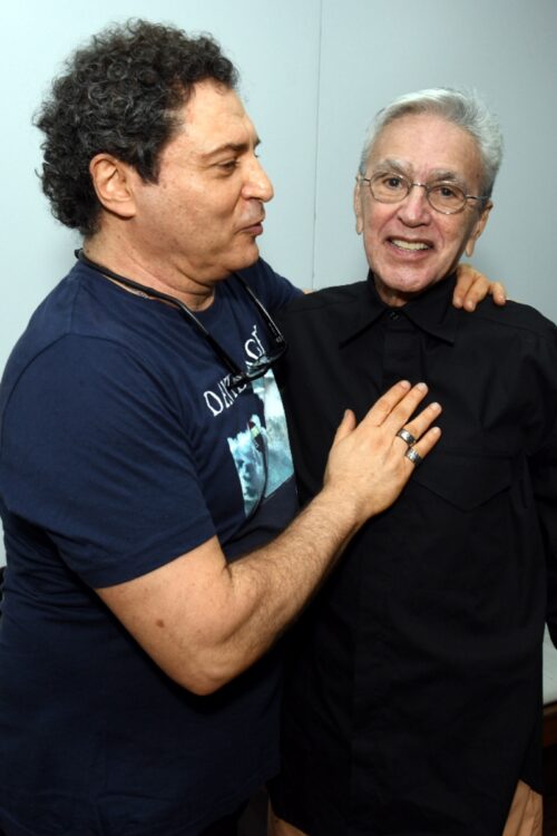 Frejat e Caetano Veloso no camarim