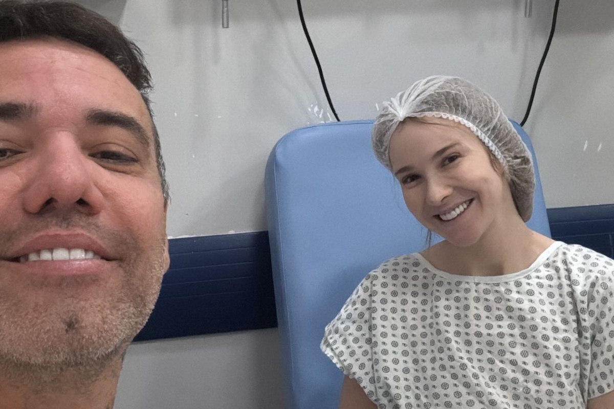 Sammy e o namorado, Guilherme, no hospital