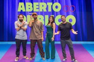Murilo Couto, Thiago Ventura, Bruna Louise e Maurício Meirelles nas gravações do programa 'Aberto Ao Público'