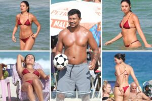 Sophie Charlotte e Xamã na praia da Barra da Tijuca