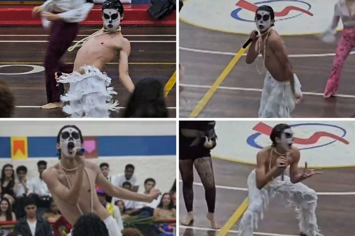 Estudante faz performance perfeita de Ney Matogrosso