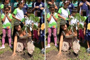 Isabelle Nogueira planta árvores na Amazônia