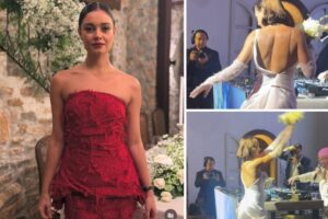 Sophie Charlotte tenta pegar buquê de Ísis Valverde