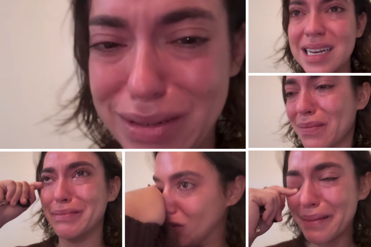 Valentina Bandeira chorando
