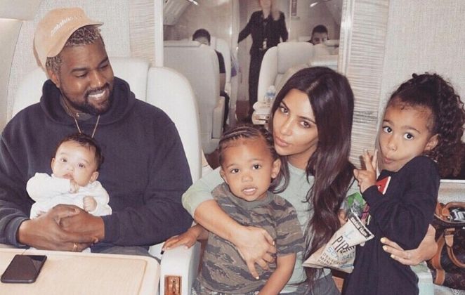 Kenye West, Kim Kardashian e filhos