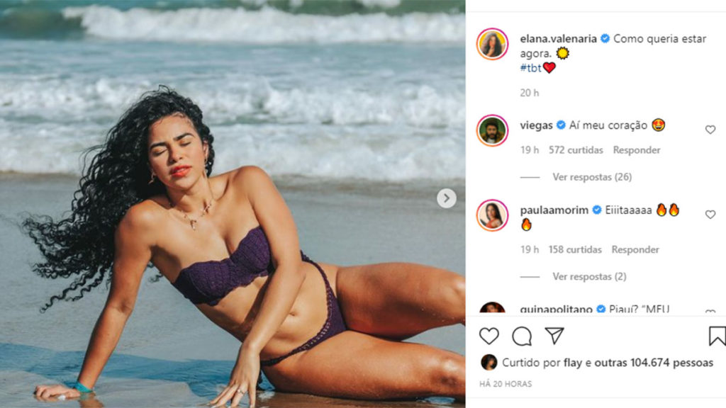 Viegas comenta em post de foto de biquíni de Elana