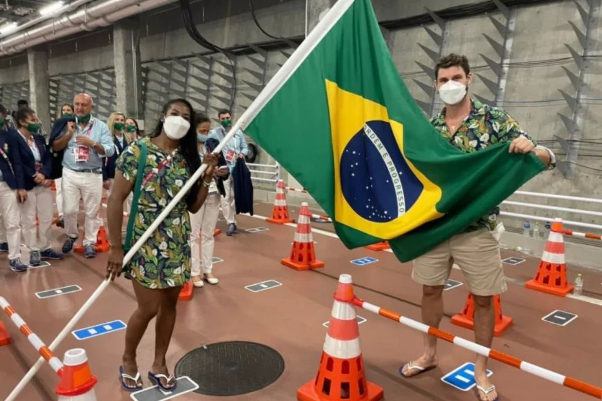 Bruninho e Ketlyn Quadros na Abertura dos Jogos Olímpicos
