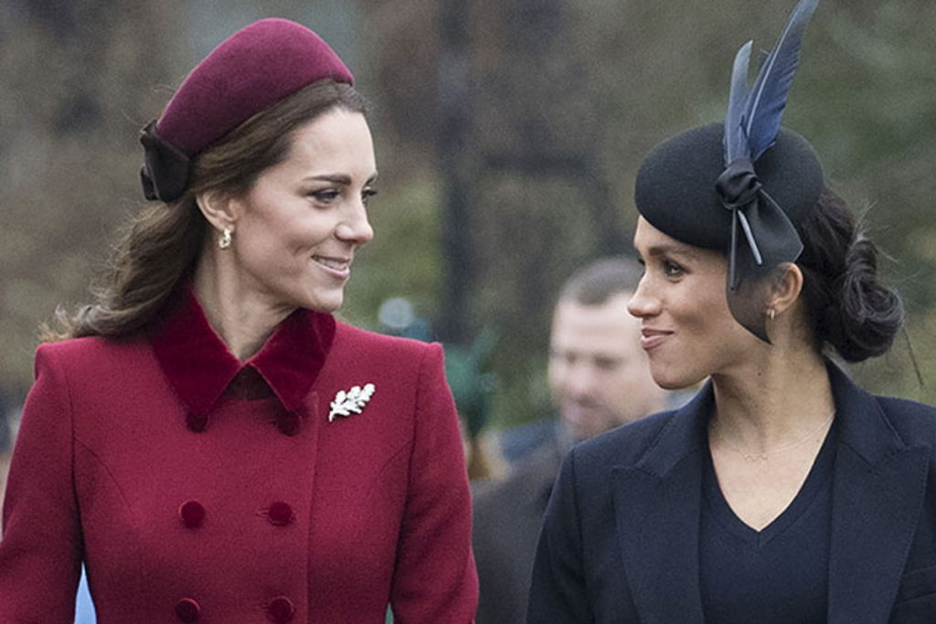 Kate Middleton e Meghan Markle em evento