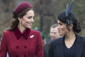 Kate Middleton e Meghan Markle em evento