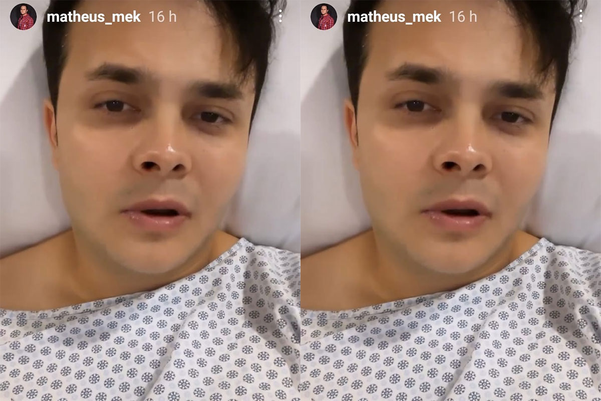 Cantor sertanejo Matheus no leito do hospital