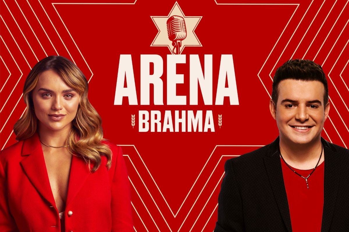 Rafa Kalimann e Belutti na apresentação do Arena Brahma