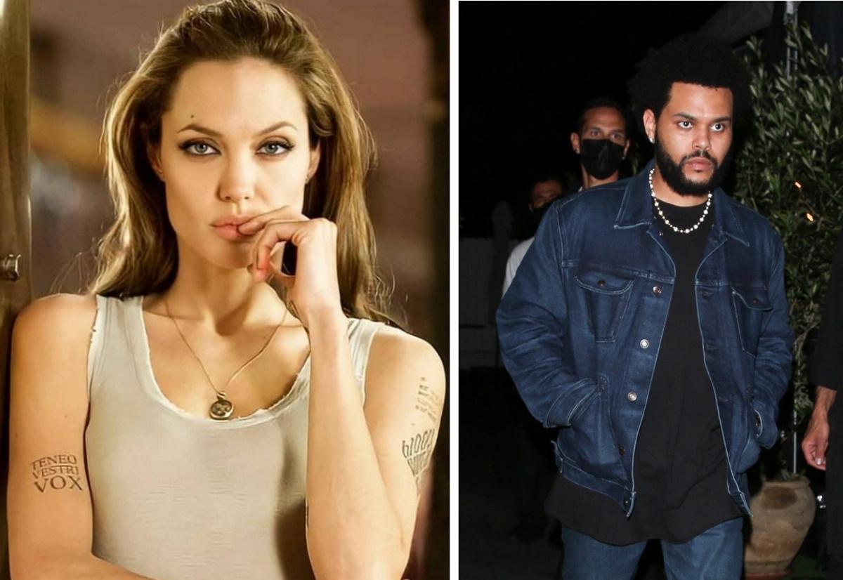 Angelina Jolie e The Weeknd fotomontagem