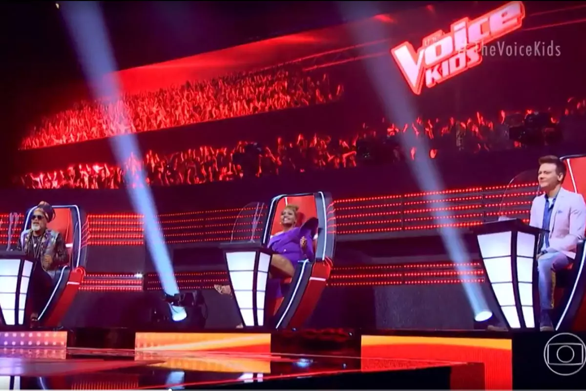 Carlinhos Brown, Gaby Amarantos e Michel Teló no The Voice Kids