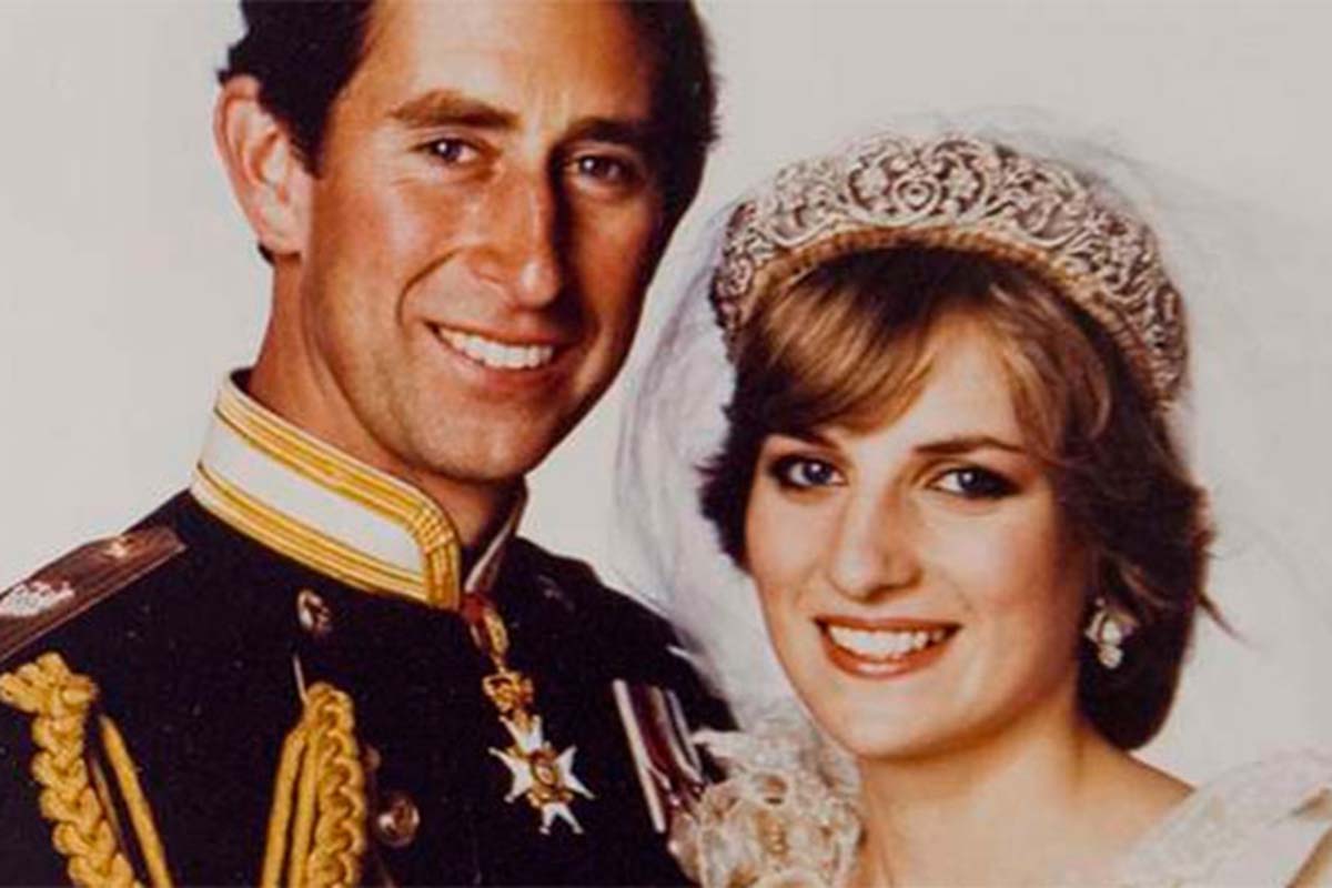 Príncipe Charles e Lady Di no dia do casamento