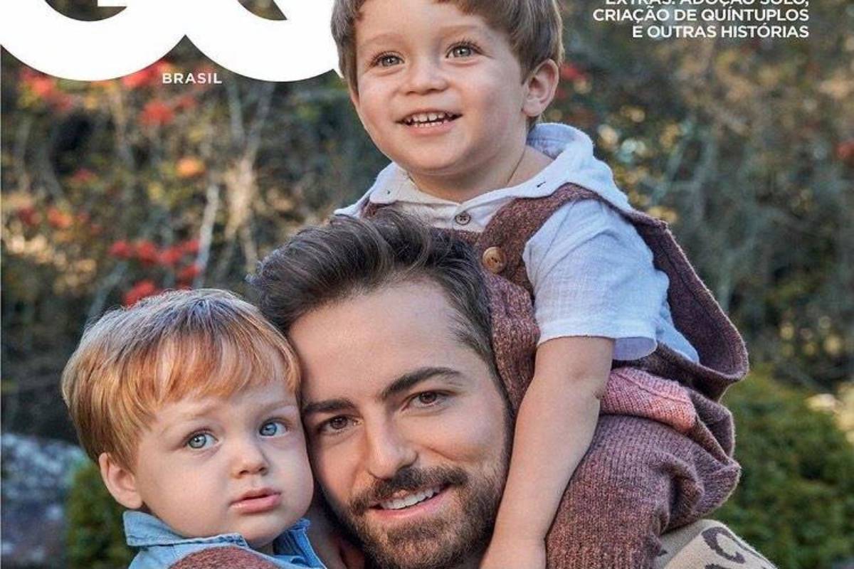 thales bretas e filhos em nova capa da revista GQ Brasil