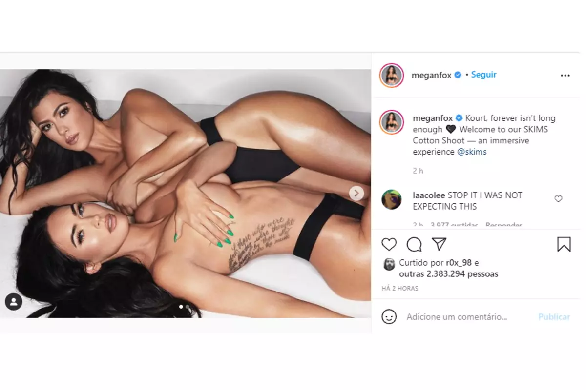 Megan Fox e Kourtney Kardashian posam juntas e levam a web à loucura