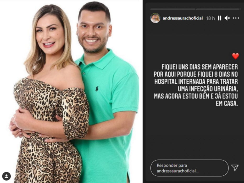 Grávida Andressa Urach fica internada por oito dias após infecção