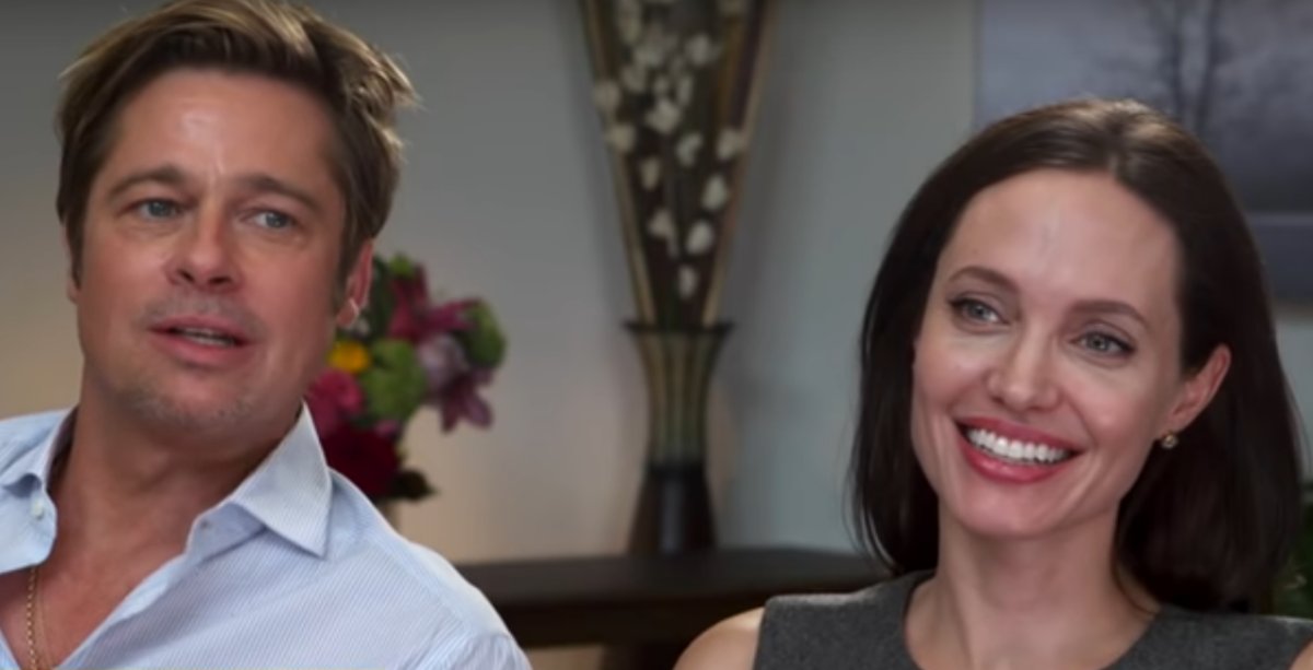 Brad Pitt e Angelina Jolie em entrevista na TV em 2015