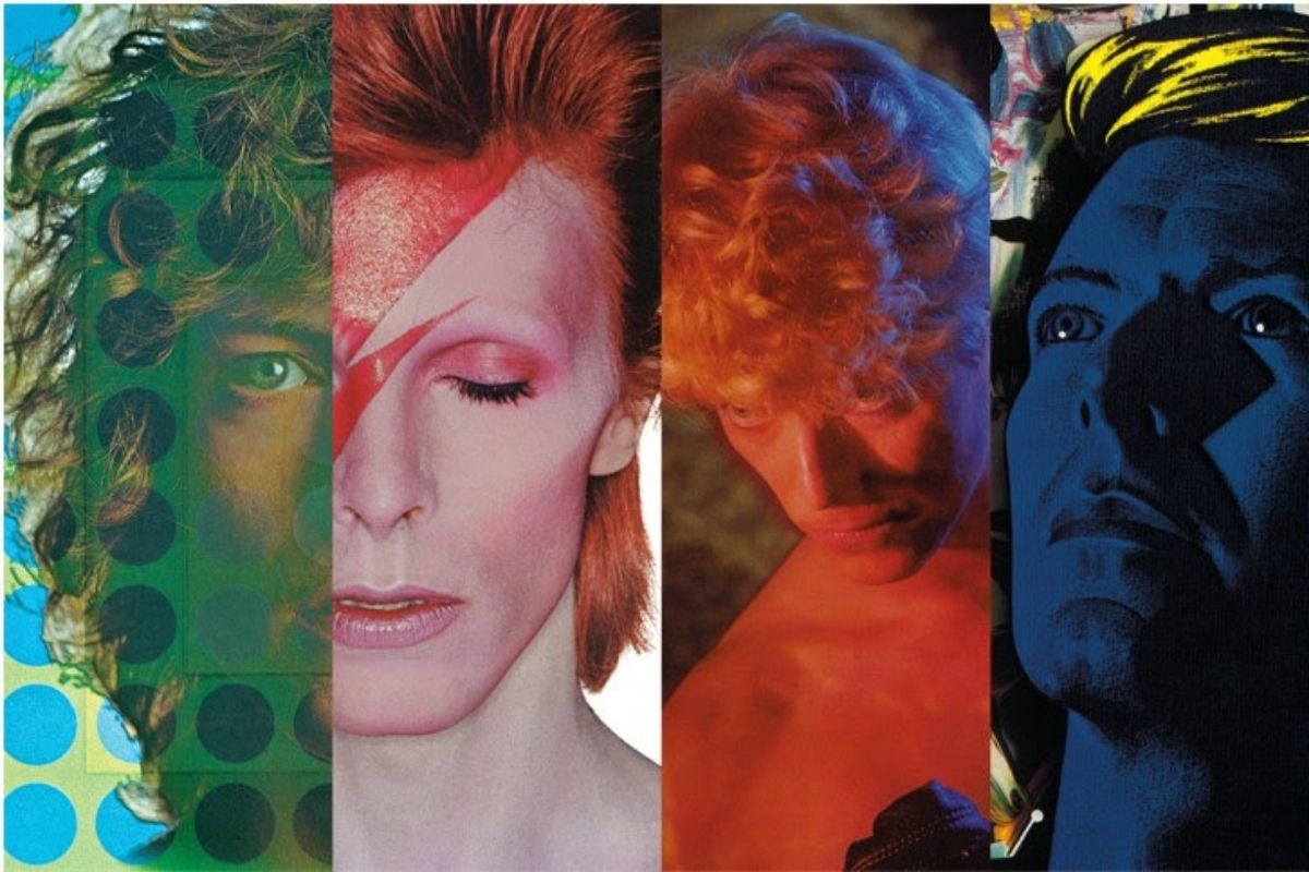 Colagem com fotos de David Bowie