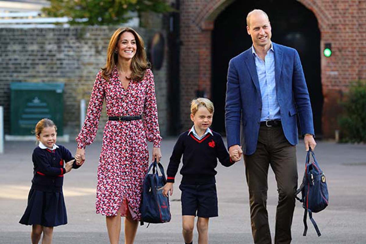 Príncipe William e Kate Middleton com os filhos George e Charlotte
