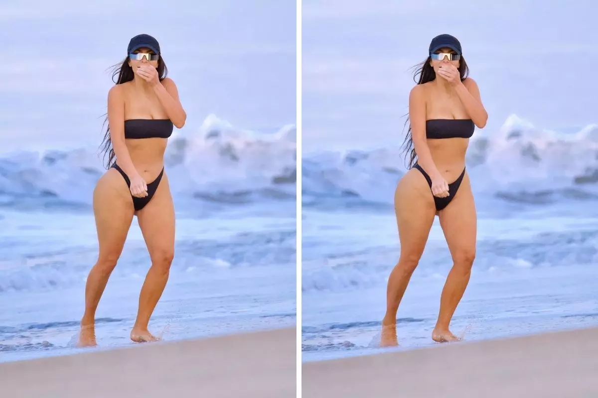 Kim Kardashian exibe o corpão na praia de Malibu - OFuxico