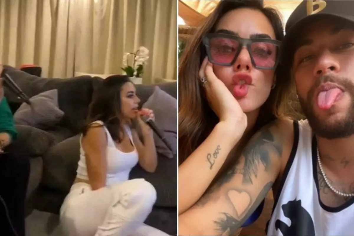 Bruna Biancardi cantando na casa de Neymar