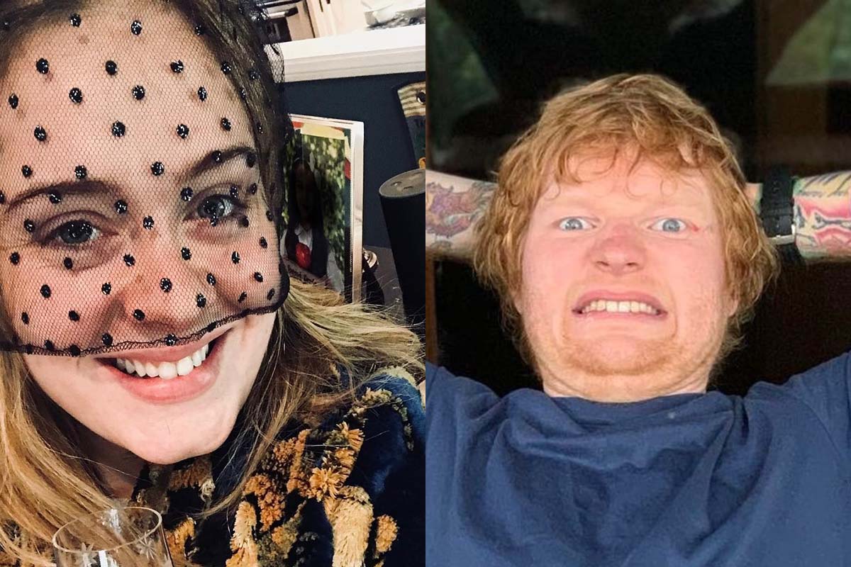 Fotomontagem Adele e Ed Sheeran