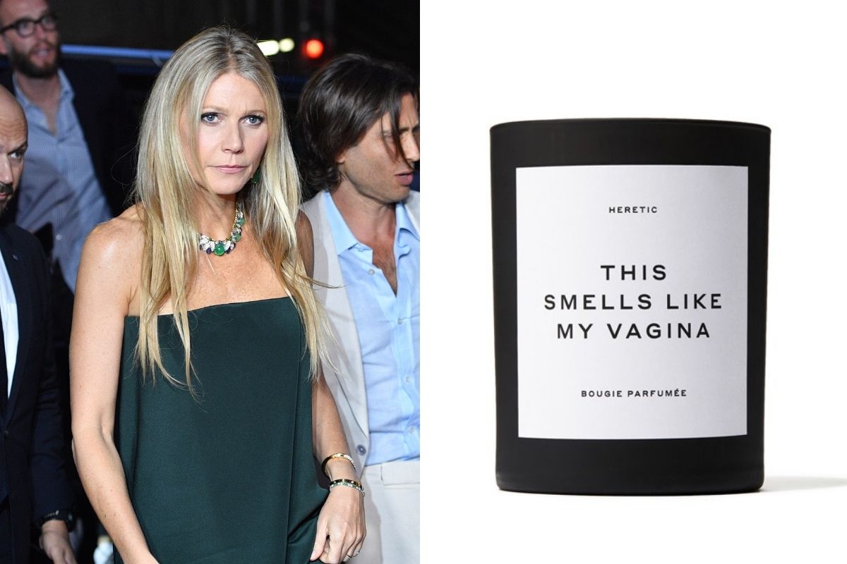 Gwyneth Paltrow ao lado de vela com cheiro de vagina