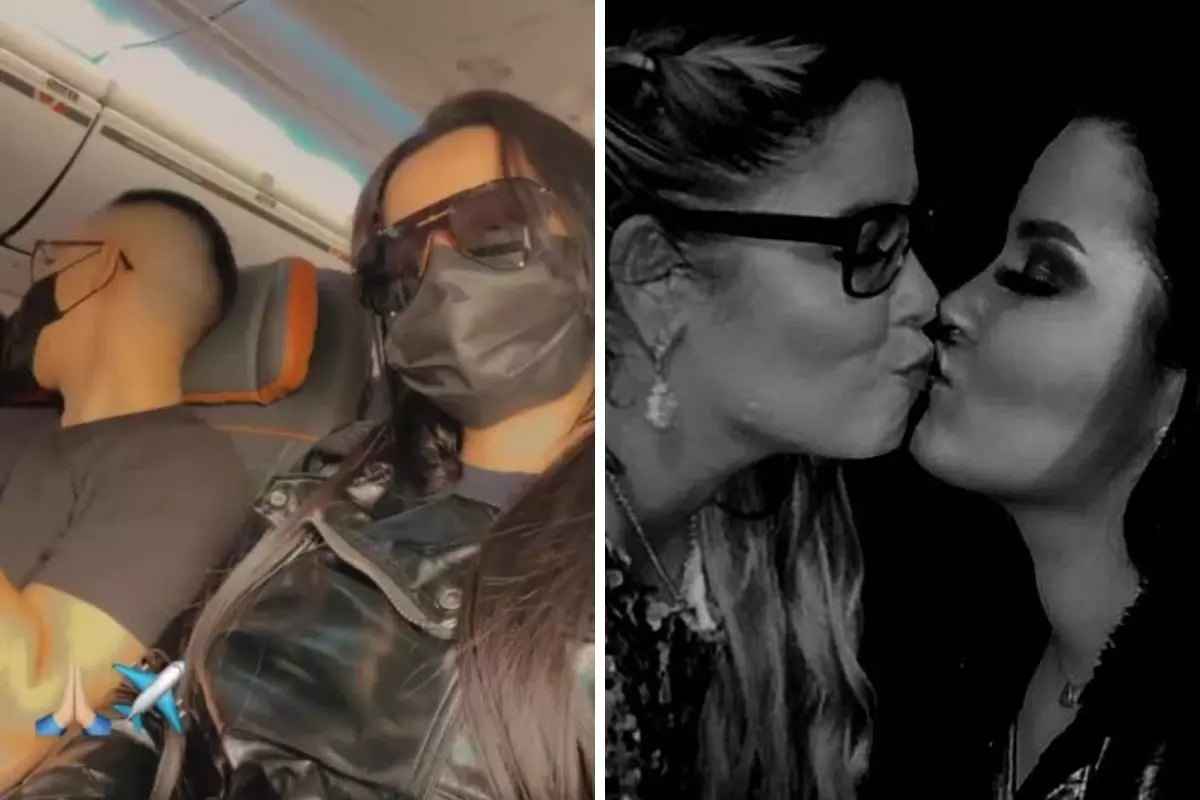Maraisa em foto no avião