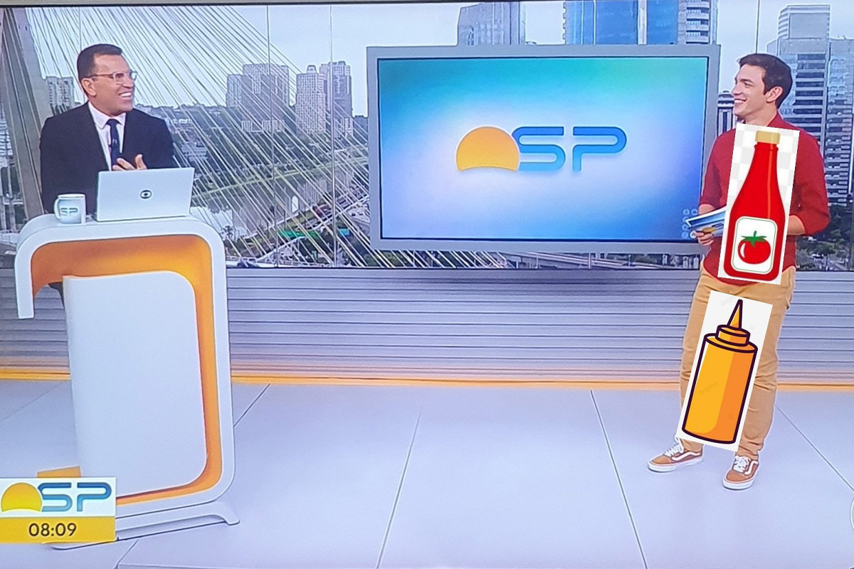 Meme de Alessando Jodar e Rodrigo Bocardi durante "Bom Dia São Paulo".