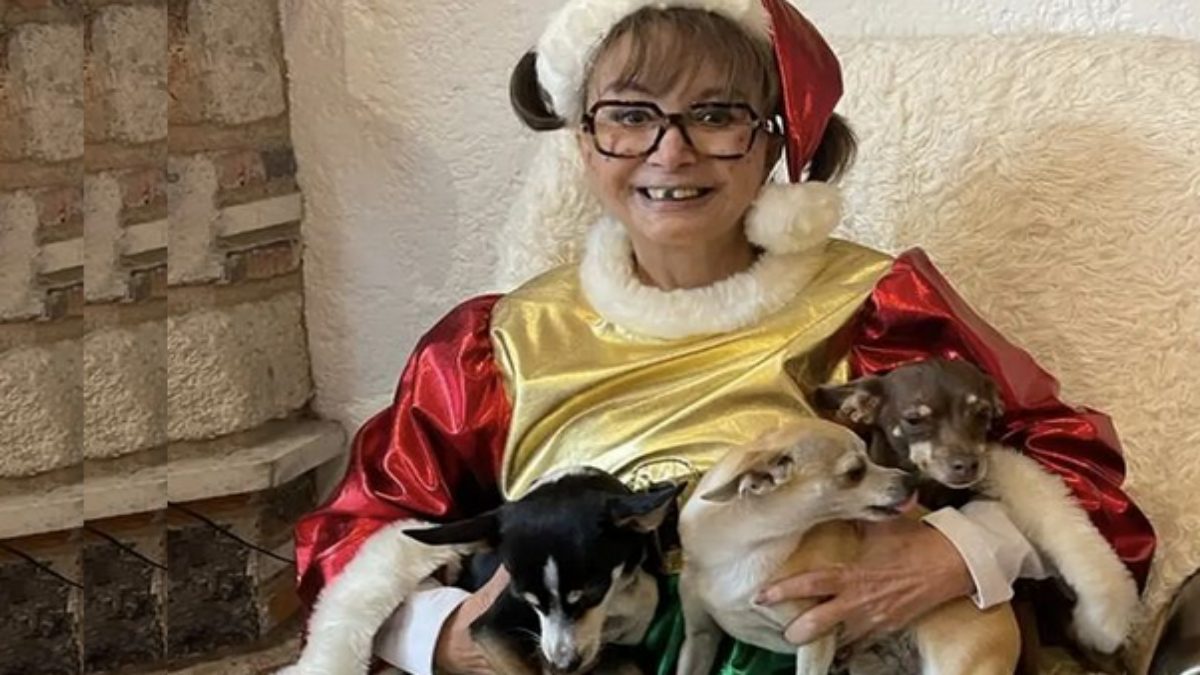 María Antonieta de las Nieves com seus cachorros