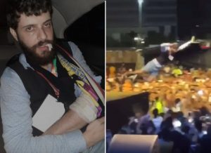 Humorista pula em plateia, mas público não o segura