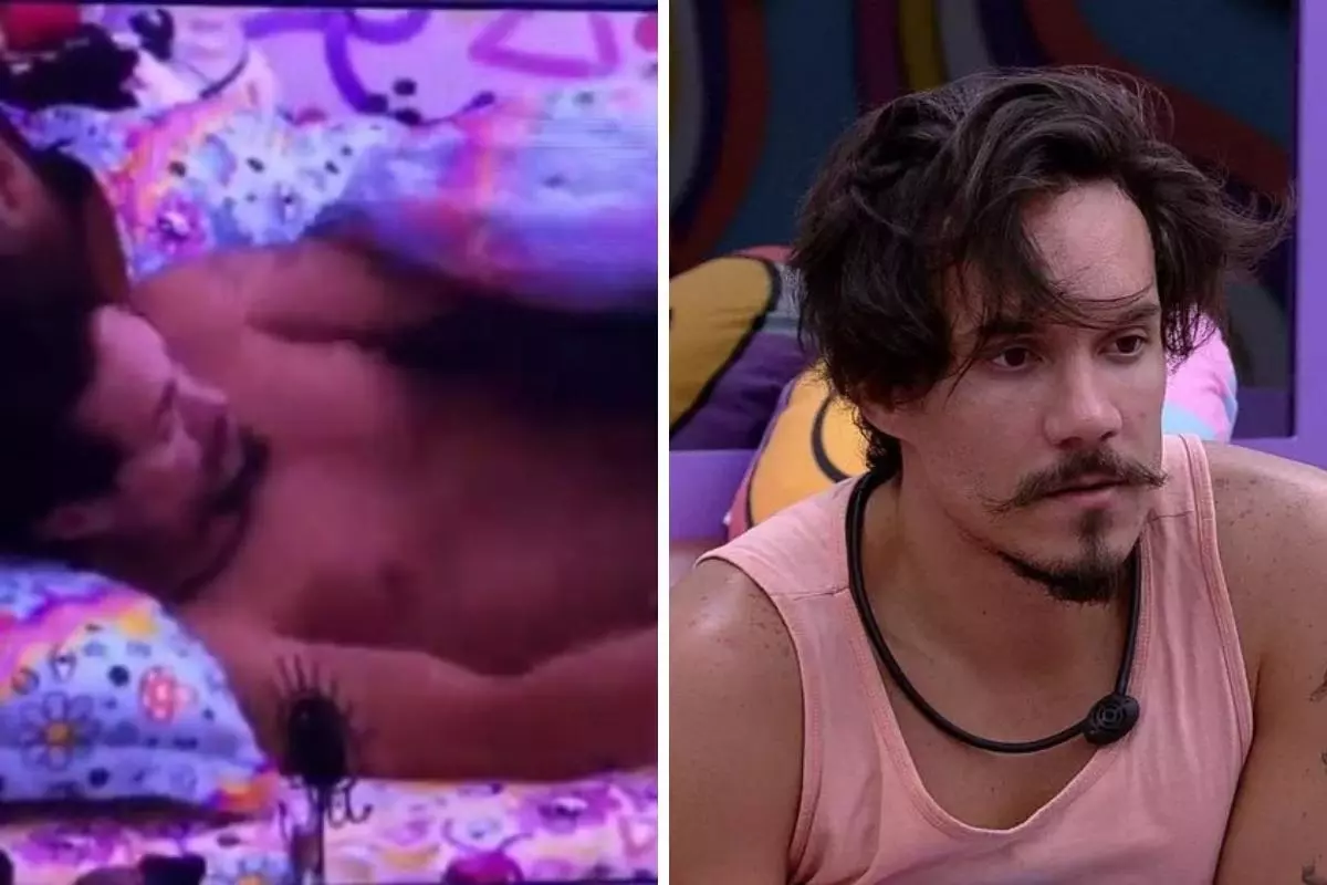 BBB22: Eli acorda excitado ao lado de Vinicius e acaba mostrando demais