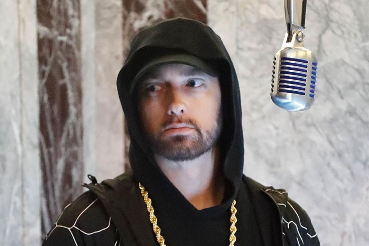 Eminem em estúdio de gravação