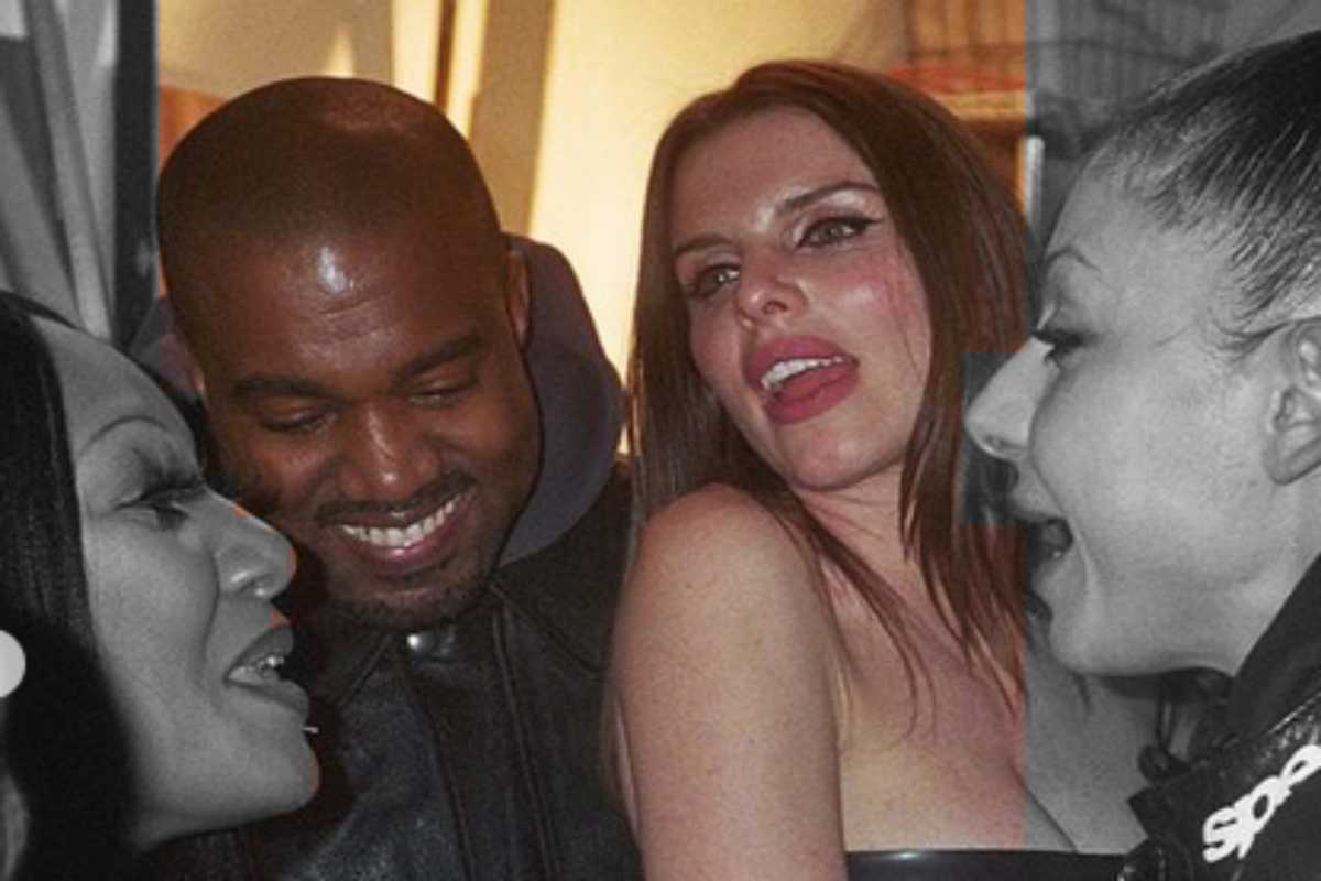 Kanye West e Julia Fox sorrindo