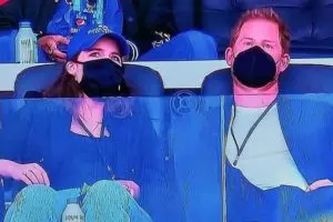 Princesa Eugenie e Príncipe Harry no SuperBowl
