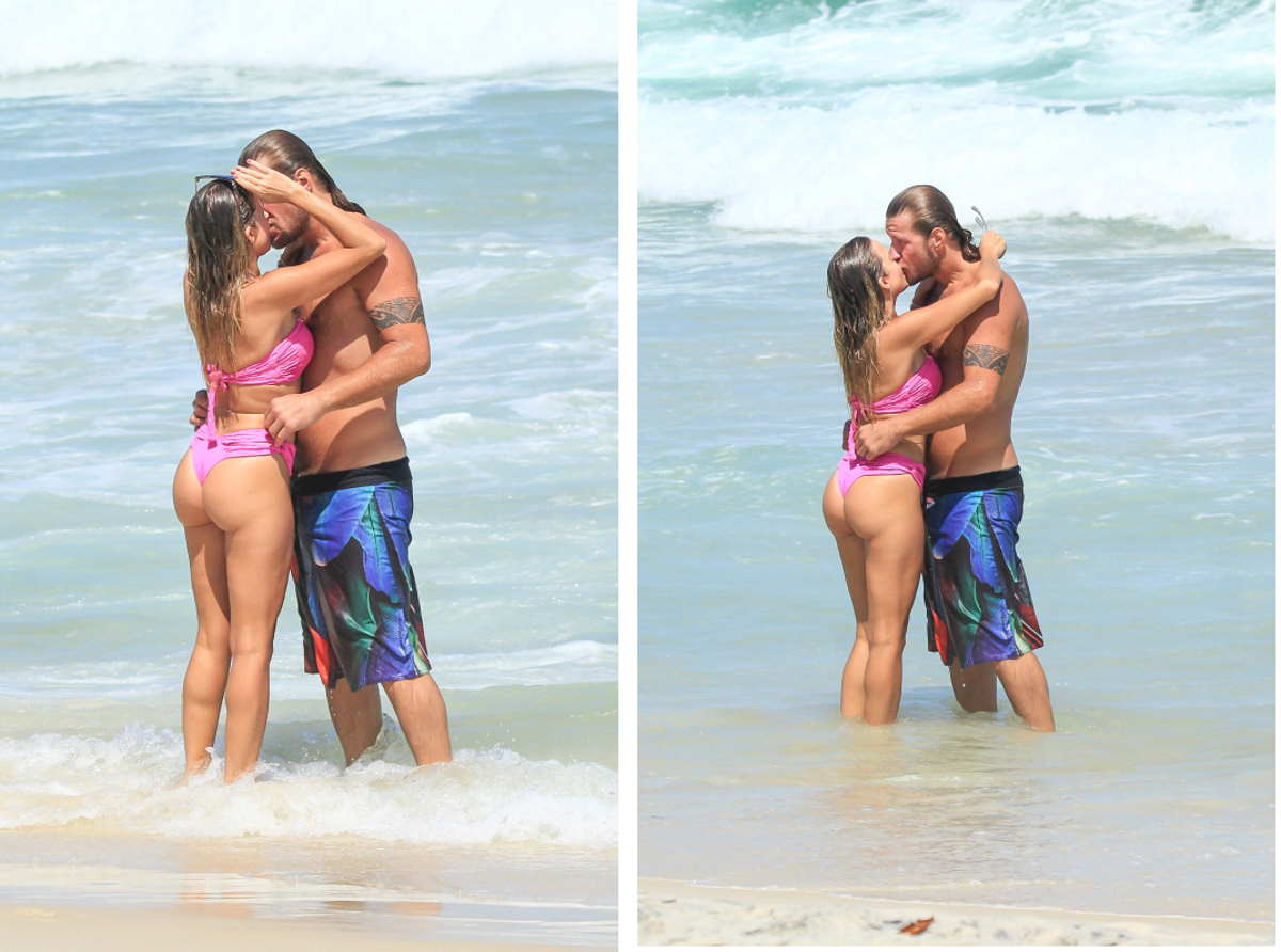 Diego Alemão wurde gesehen, wie er seine Freundin am Strand küsste