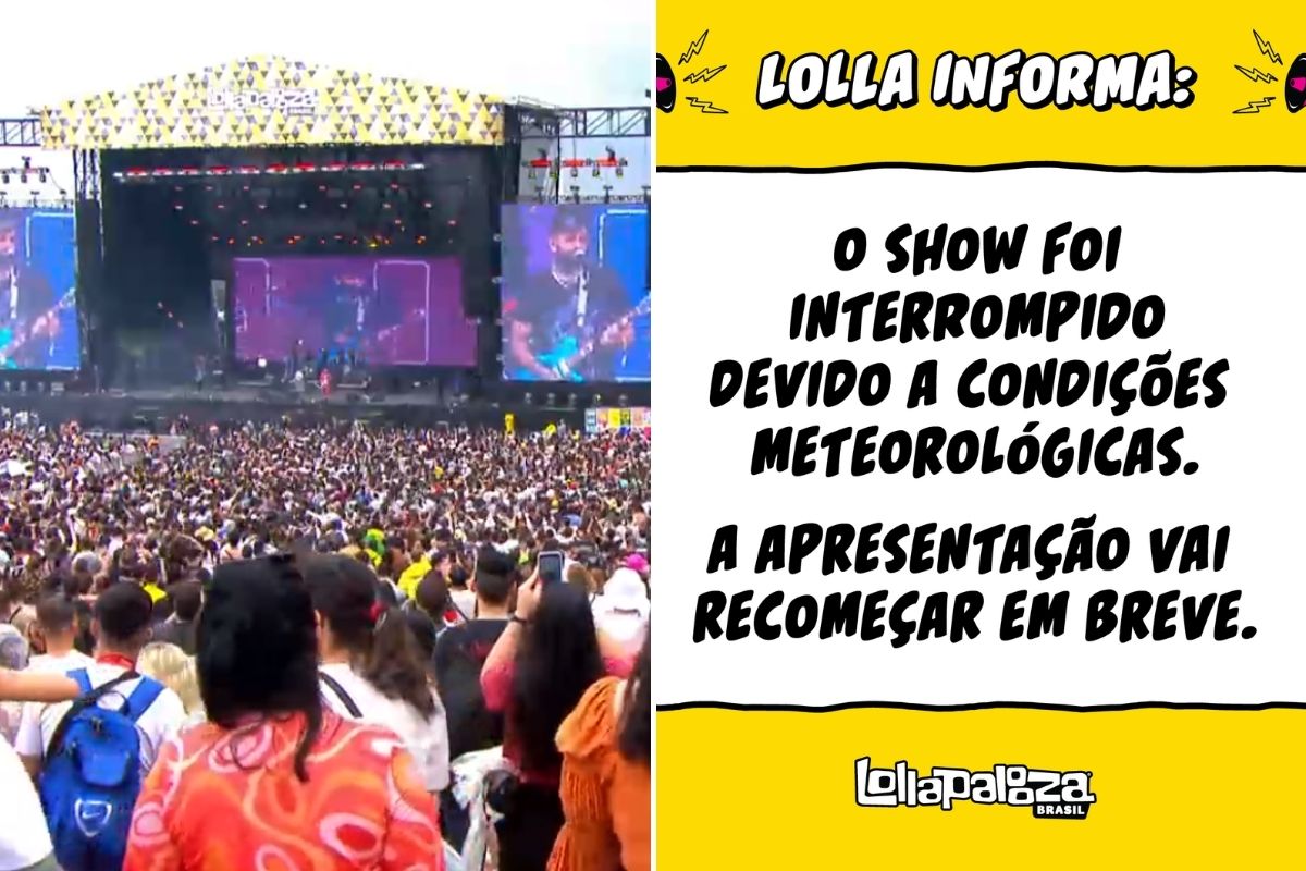 Lollapalooza Brasil é novamente interrompido por ameaça de chuva