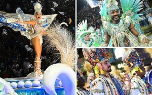 Giovanna Lancelotti , Samuel de Assis e Enzo Celulari desfilam pela Beija Flor - Foto: Leo Franco / AgNews