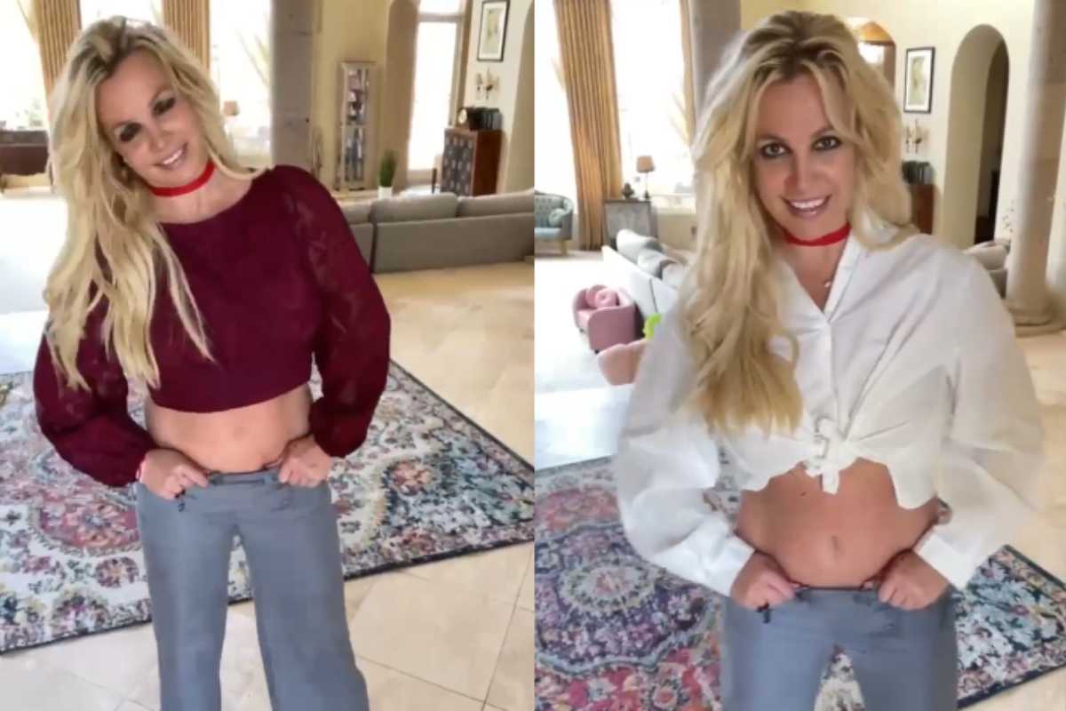 Britney Spears mostra a barriguinha crescendo