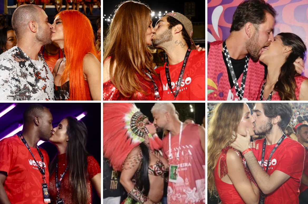 famosos beijam muito nos desfiles de São Paulo e Rio de Janeiro