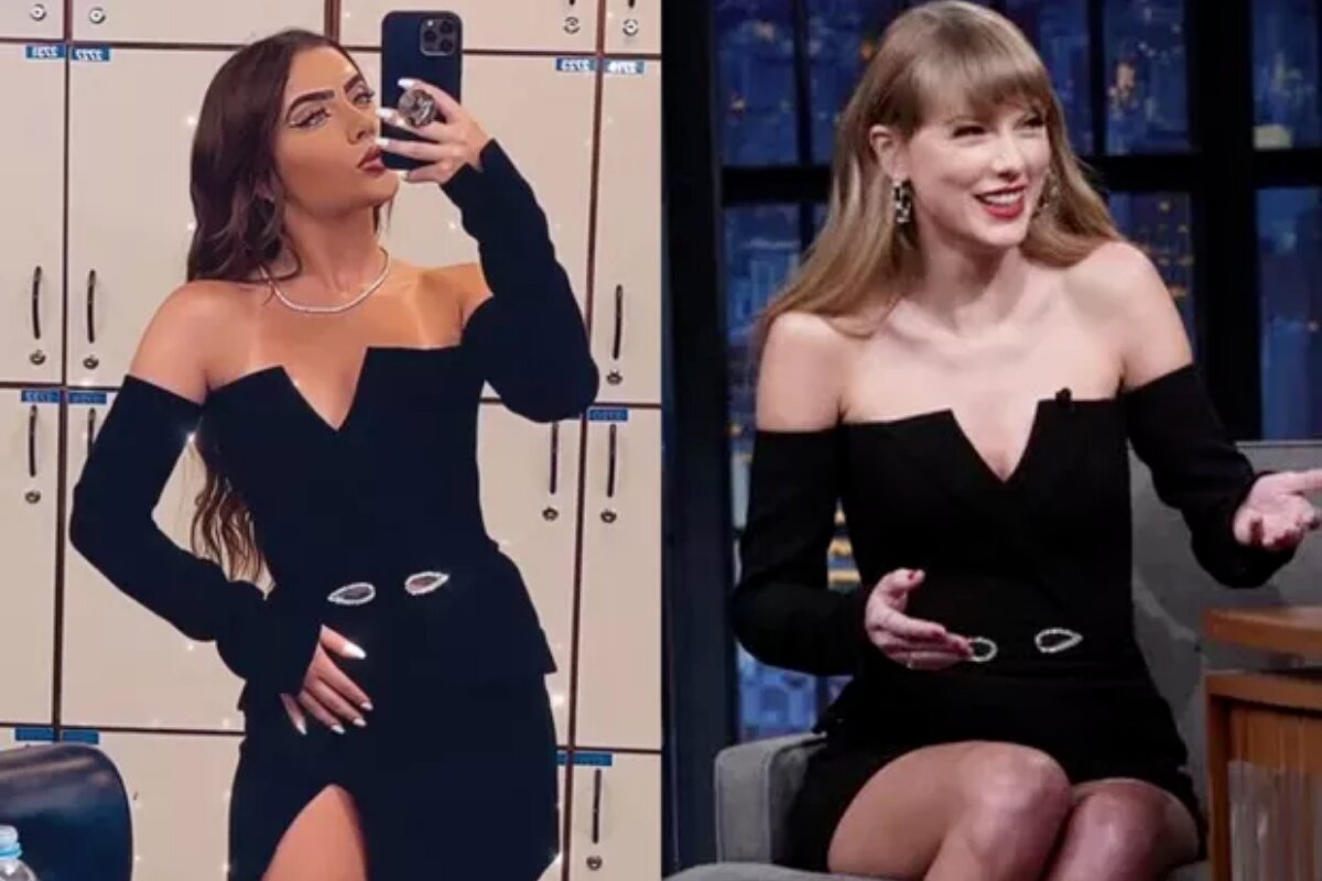 Jade usa vestido idêntico ao de Taylor Swift